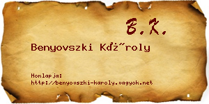 Benyovszki Károly névjegykártya