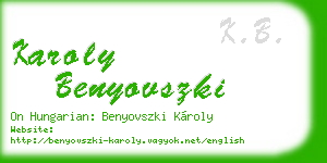 karoly benyovszki business card