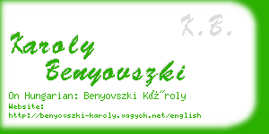 karoly benyovszki business card